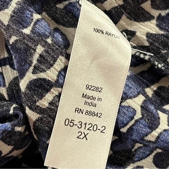 Woman within plus size leaf wines print short sleeve mini casual dress - Picture 11 of 14